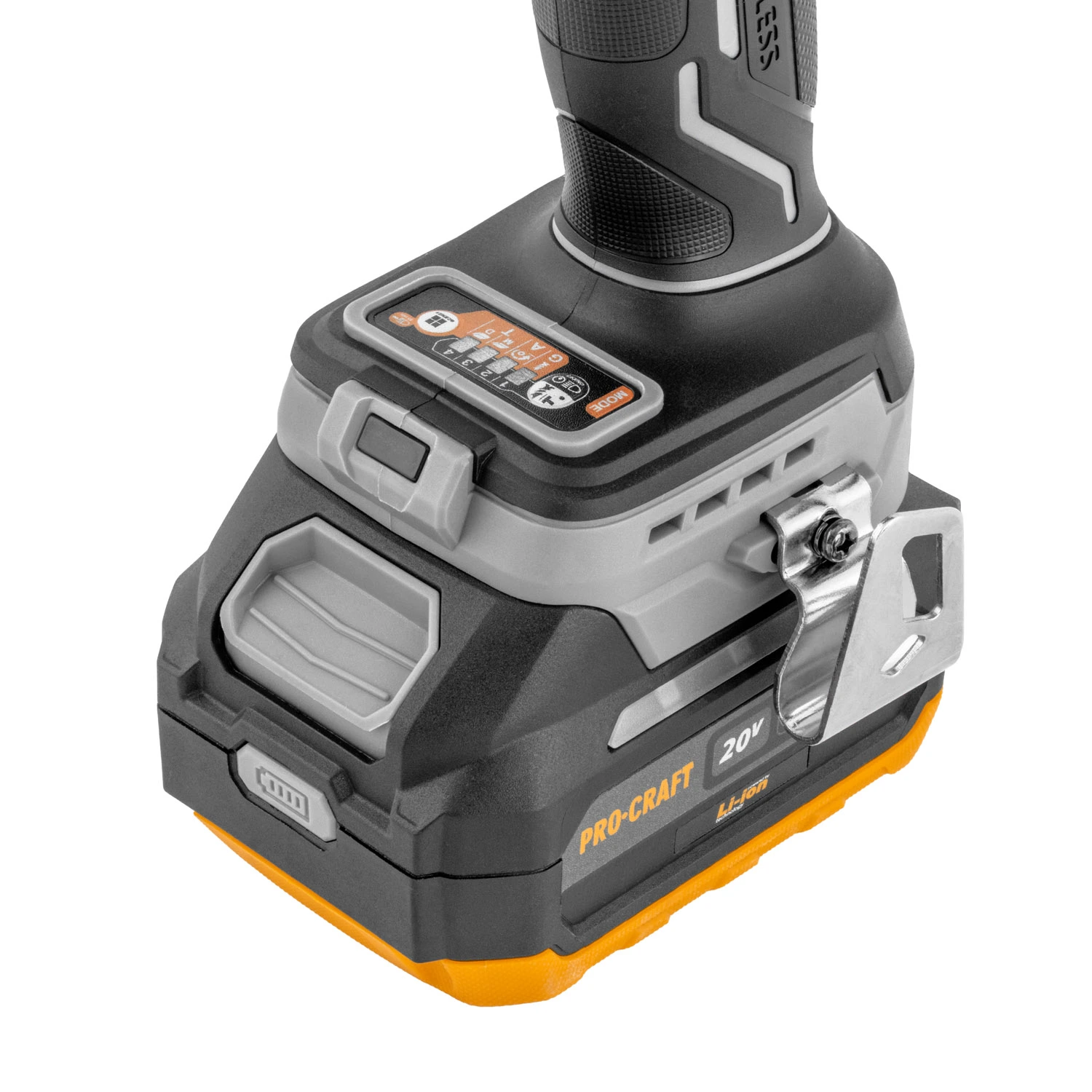 Procraft Industrial ID20A Акумулаторен ударен импакт, 20V, 80-180Nm, 0-3800 об./мин, безчетков, Set с батерия и зарядно