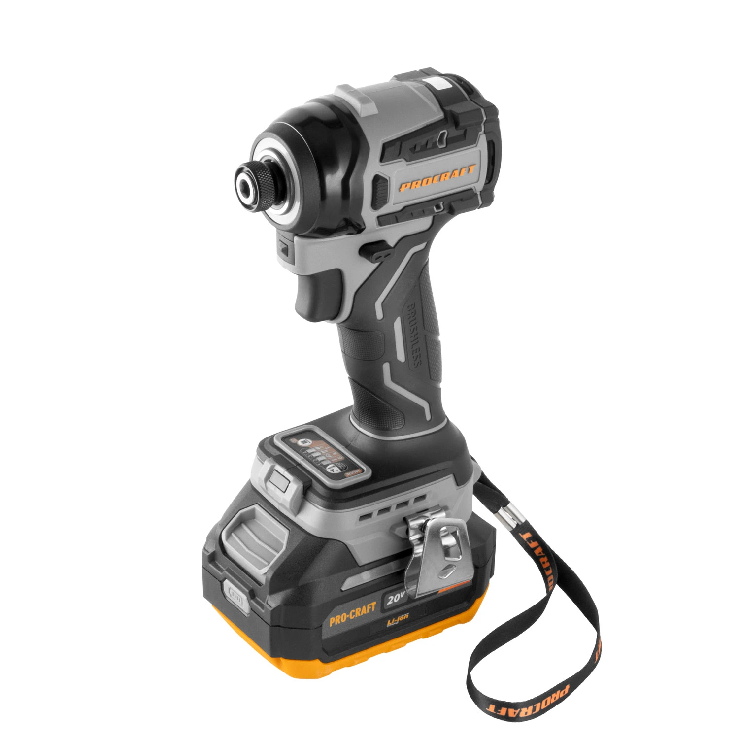 Procraft Industrial ID20A Акумулаторен ударен импакт, 20V, 80-180Nm, 0-3800 об./мин, безчетков, Set с батерия и зарядно
