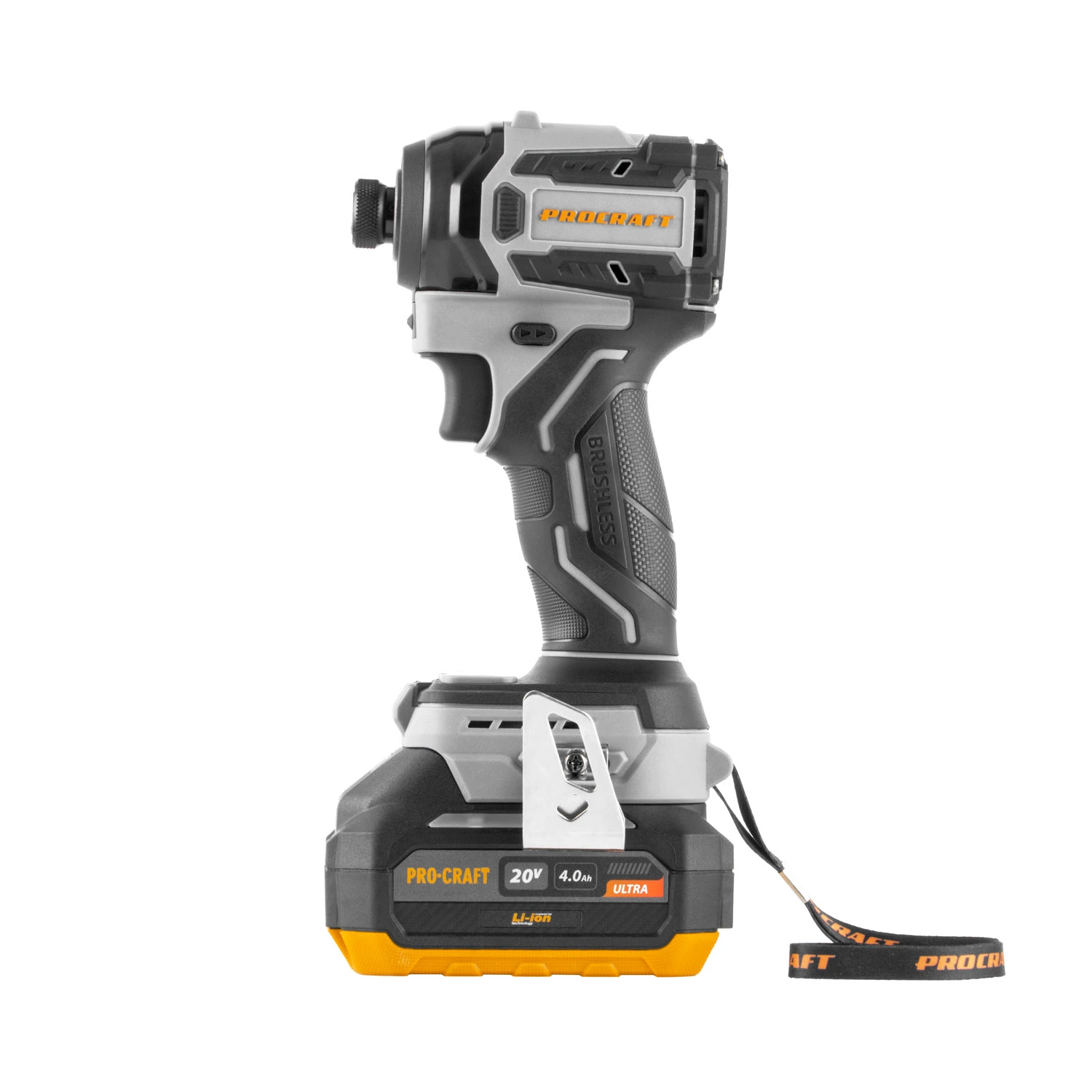 Procraft Industrial ID20A Акумулаторен ударен импакт, 20V, 80-180Nm, 0-3800 об./мин, безчетков, Set с батерия и зарядно