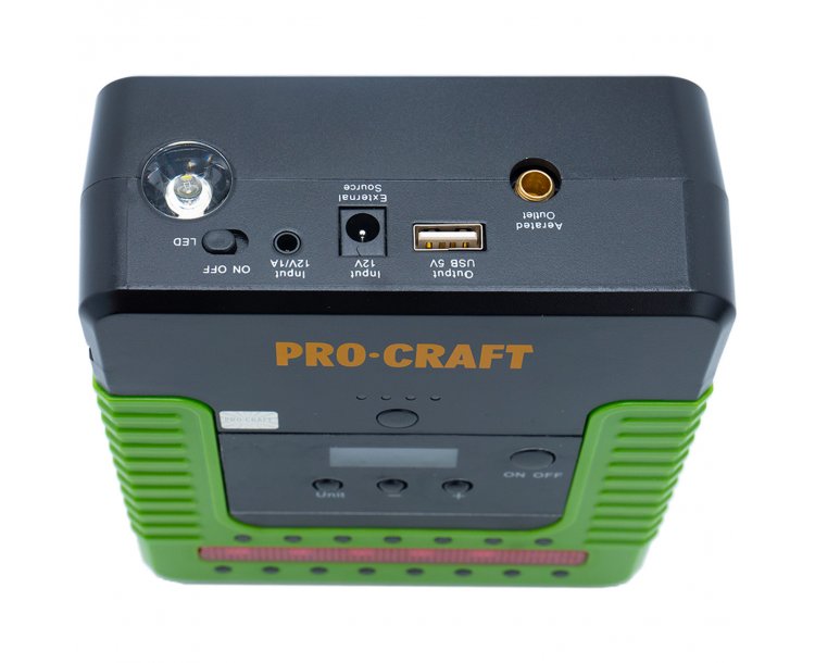 PROCRAFT JSAP-12 Стартерно устройство, 12V – 300A, с компресор за помпане на гуми и външна батерия (Powerbank).