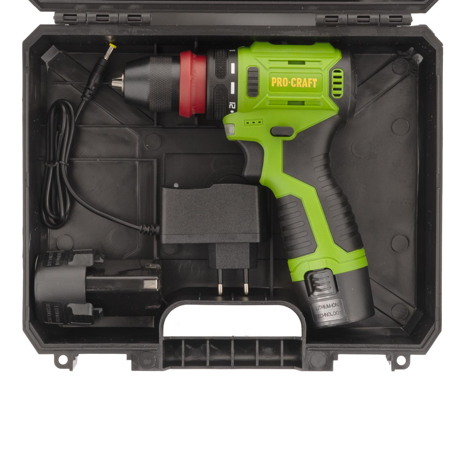 Procraft PA12Pro DFR-2b-c Акумулаторен винтоверт 12V, сменяем метален патронник, 2 бр. батерии 12V 2Ah, зарядно, куфар.