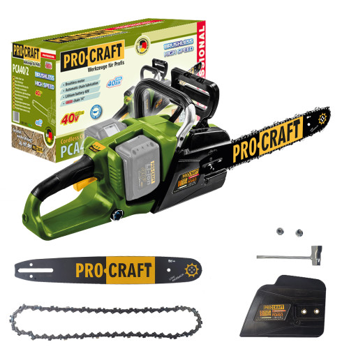 Procraft PCA40/2 Акумулаторен трион, Li-ion, 2x20V, 4,0Ah, 5000 оборота (body – без батерии и зарядно)