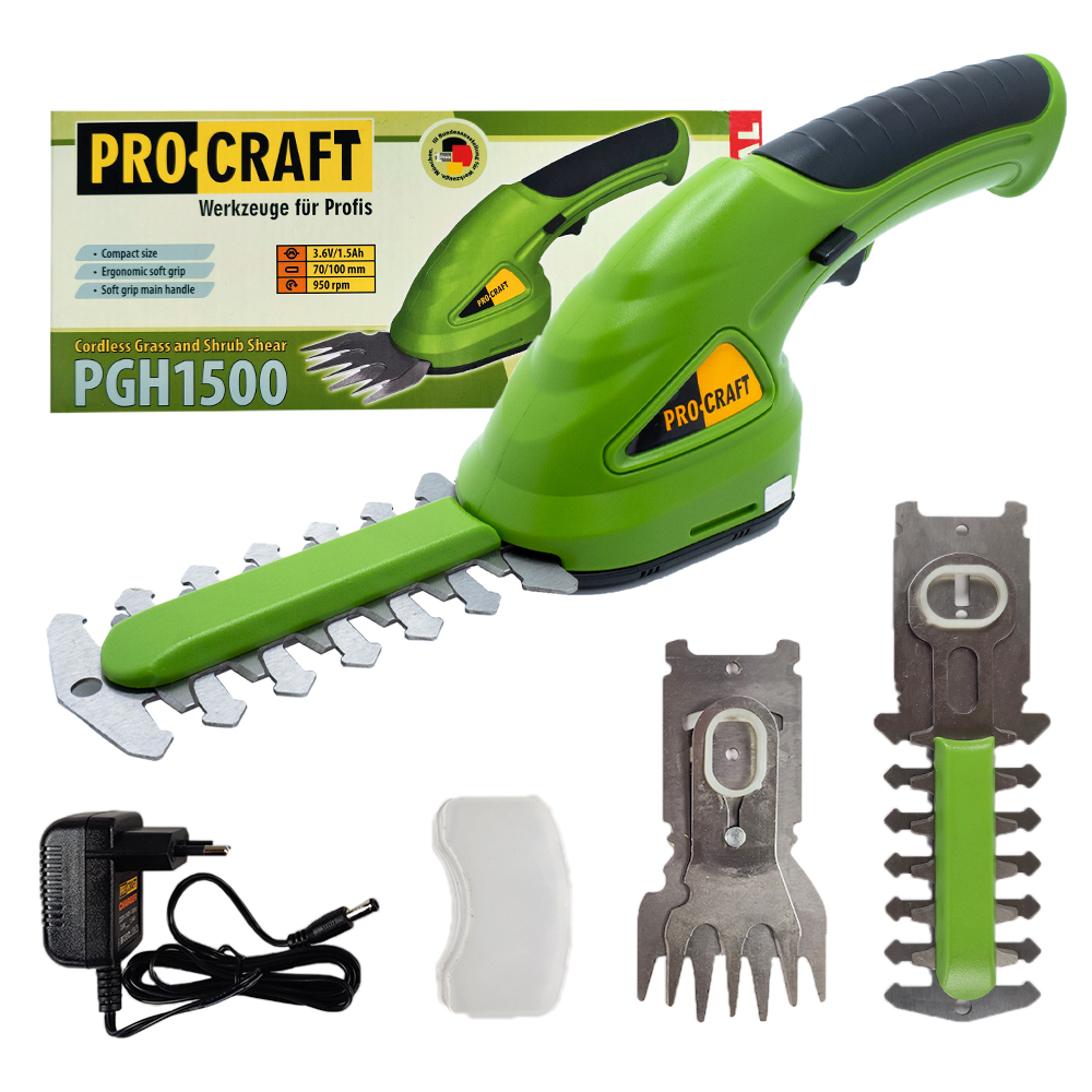 PROCRAFT PGH1500 Акумулаторна ножица за трева 3,6V