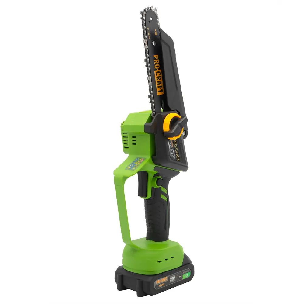 PKA46 Procraft Brushless Акумулаторен безчетков верижен трион с 2 бр шини, 2 бр вериги, 2 бр батерия и 1 бр зарядно.