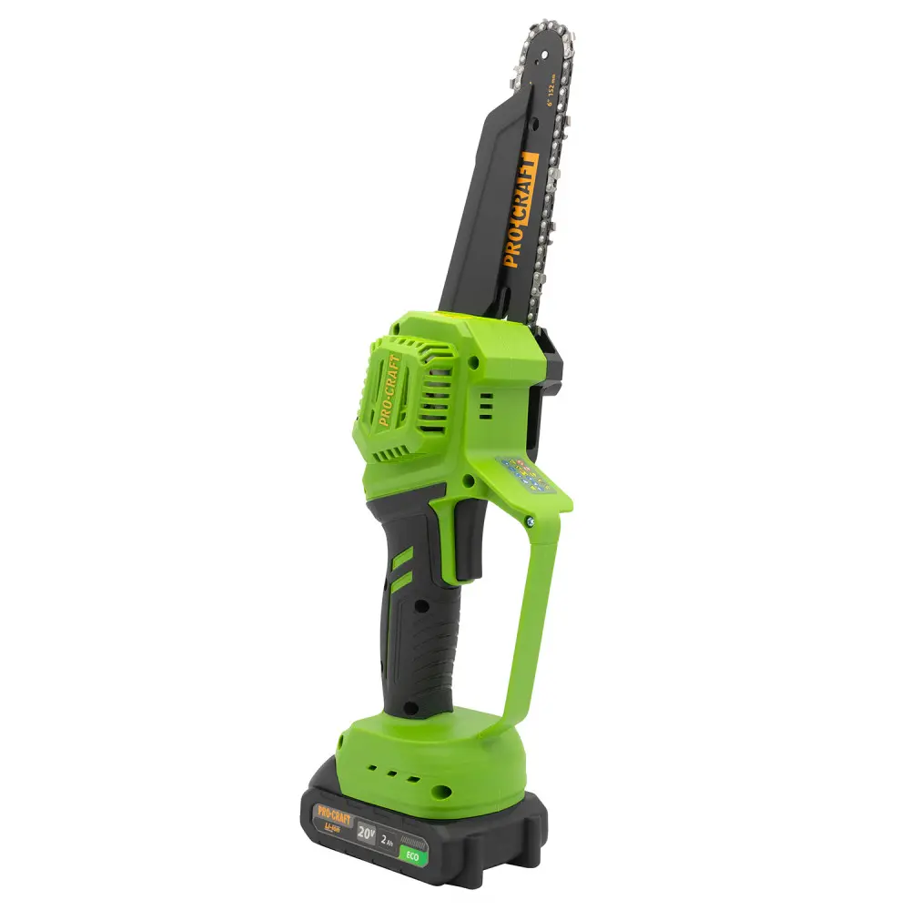 PKA46 Procraft Brushless Акумулаторен безчетков верижен трион с 2 бр шини, 2 бр вериги, 2 бр батерия и 1 бр зарядно.