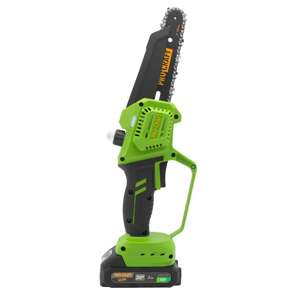 PKA46 Procraft Brushless Акумулаторен безчетков верижен трион с 2 бр шини, 2 бр вериги, 2 бр батерия и 1 бр зарядно.