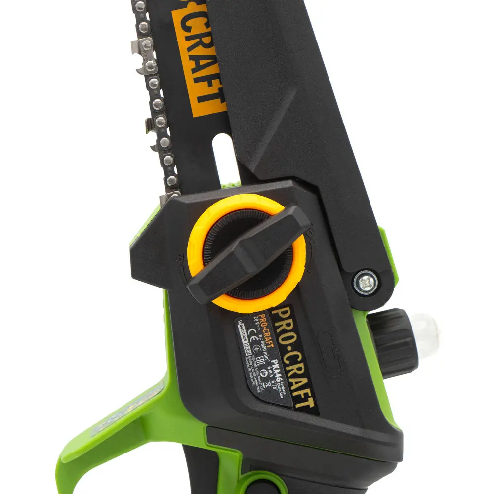 PKA46 Procraft Brushless Акумулаторен безчетков верижен трион с 2 бр шини, 2 бр вериги, 2 бр батерия и 1 бр зарядно.