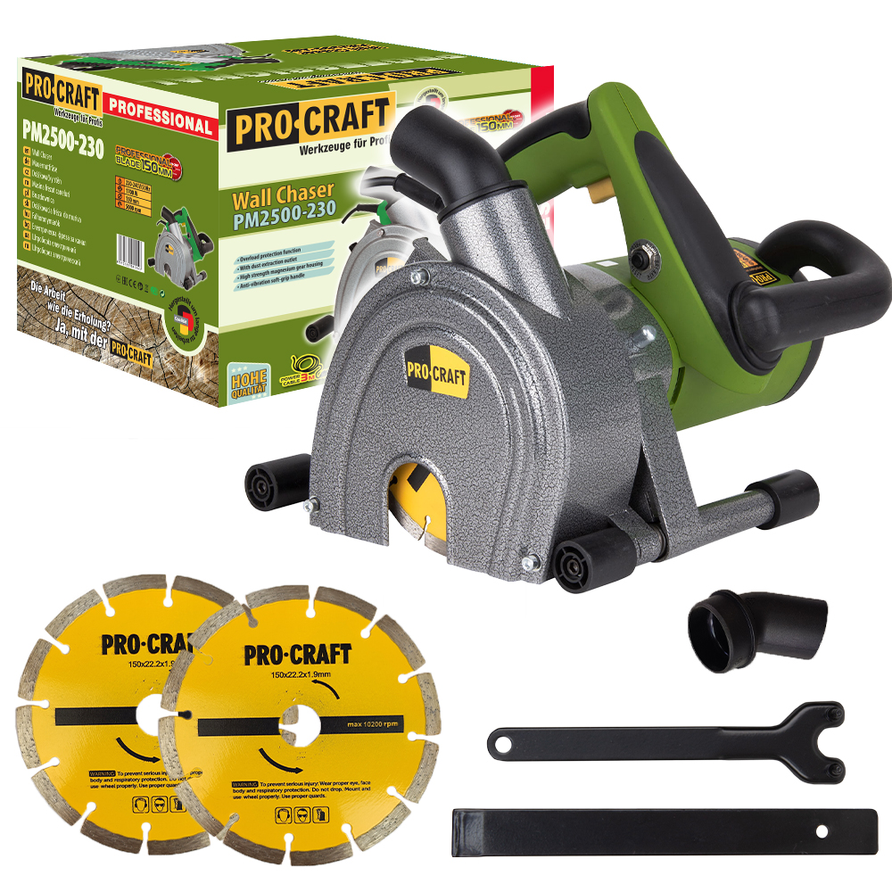 PROCRAFT PM2500-230 Електрическа фреза за канали 230V, 150 мм дискове