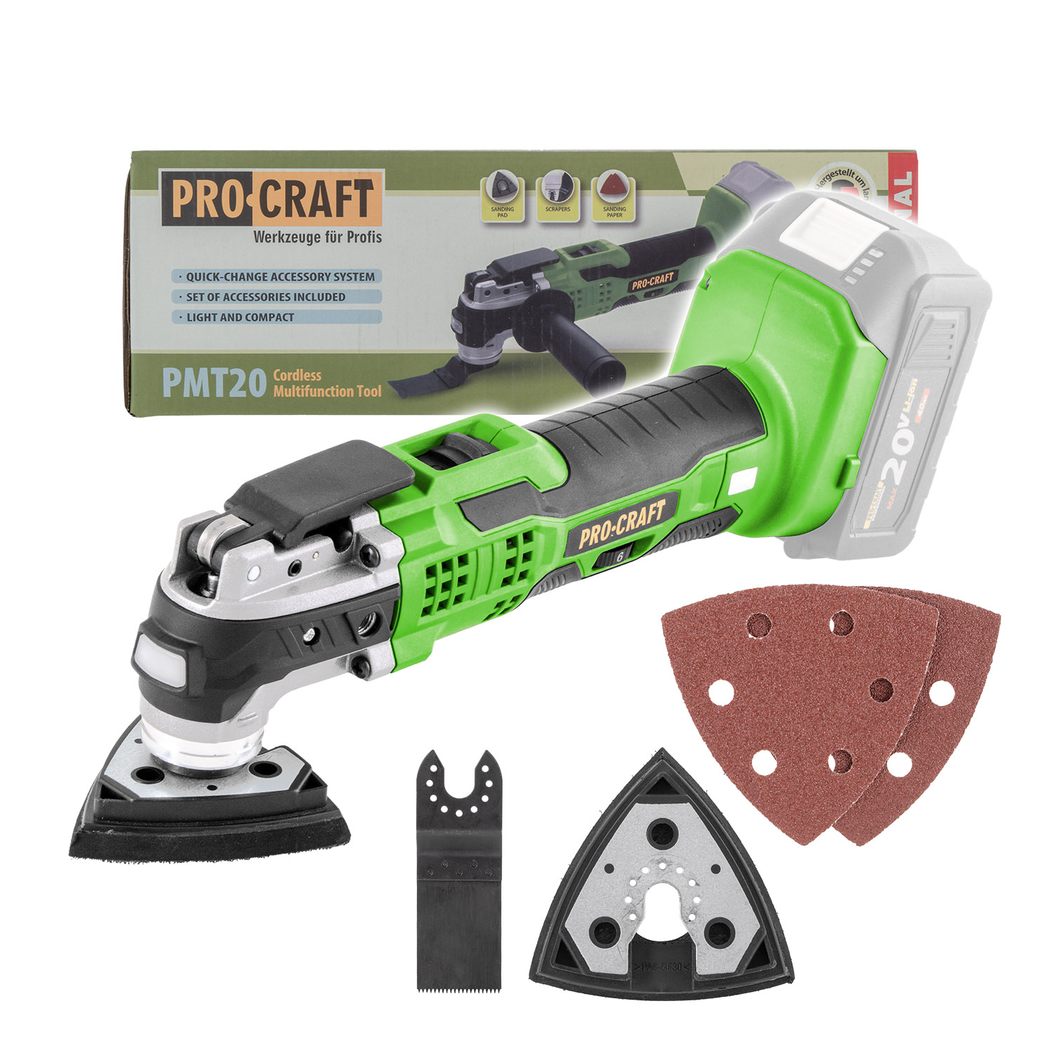 PROCRAFT PMT650E Мултифункционален инструмент, 400 W , 15000-21000 об/мин.