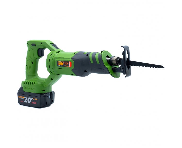 PROCRAFT PSS20 Акумулаторен безчетков саблен трион, куфар, 2 батерии 20V 4Ah, зарядно 20V.