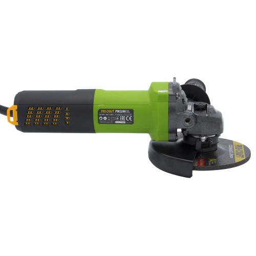 PROCRAFT PW2200 Безчетков ъглошлайф, 1100W, 125 мм, 11000 об./мин, регулиране на оборотите