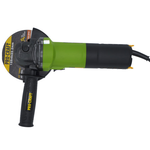 PROCRAFT PW2200 Безчетков ъглошлайф, 1100W, 125 мм, 11000 об./мин, регулиране на оборотите