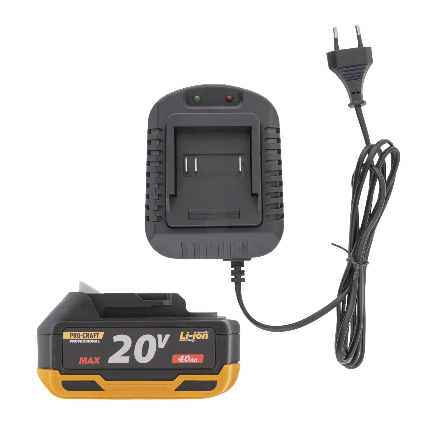 PROCRAFT PWA220 Акумулаторен безчетков ъглошлайф, 125 мм, 20V, 3500/6000/8500 об/мин, 1 батерия 4 Ah + зарядно.
