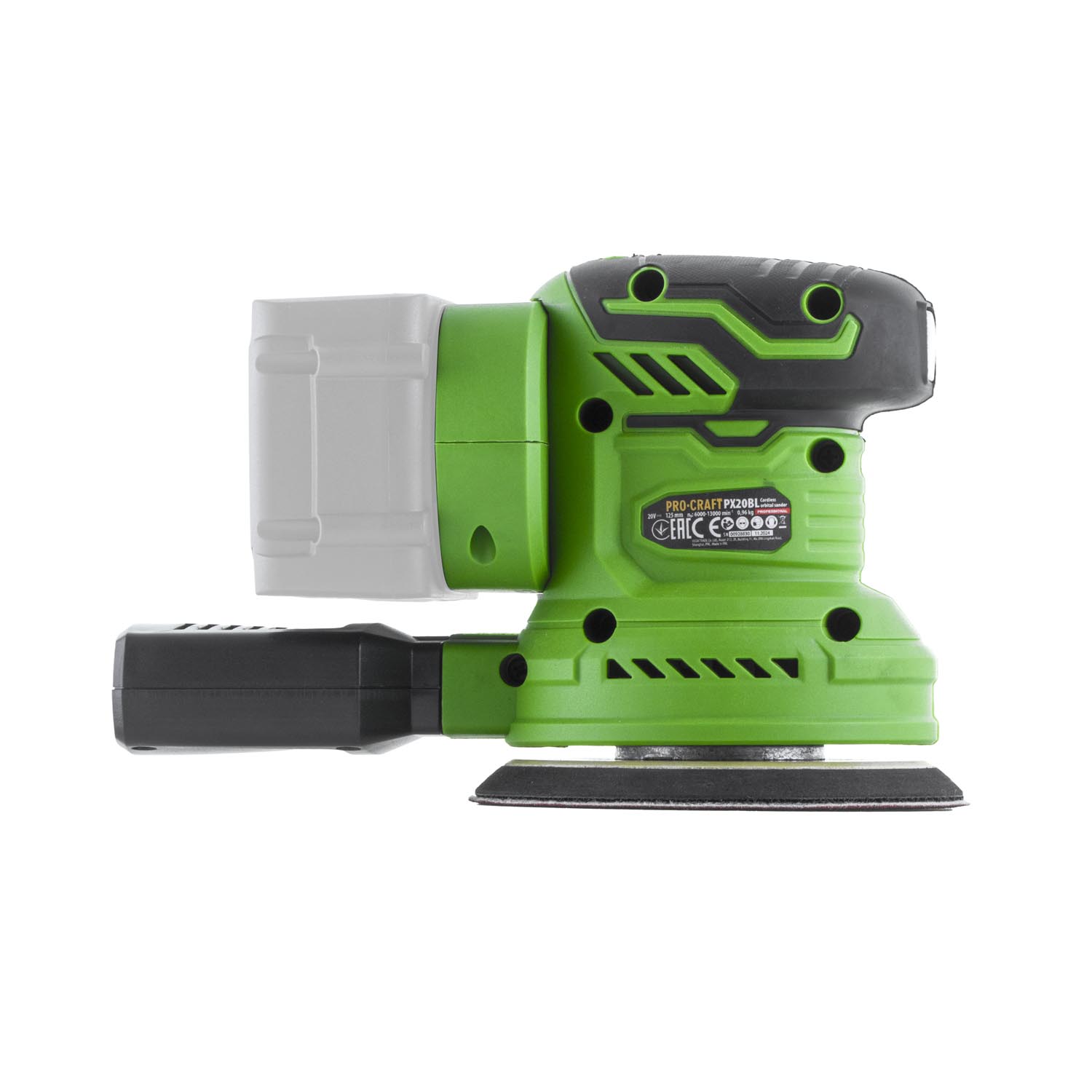 Procraft PX20BL Акумулаторен безчетков ексцентършлайф 20V (Solo – без батерия и зарядно)