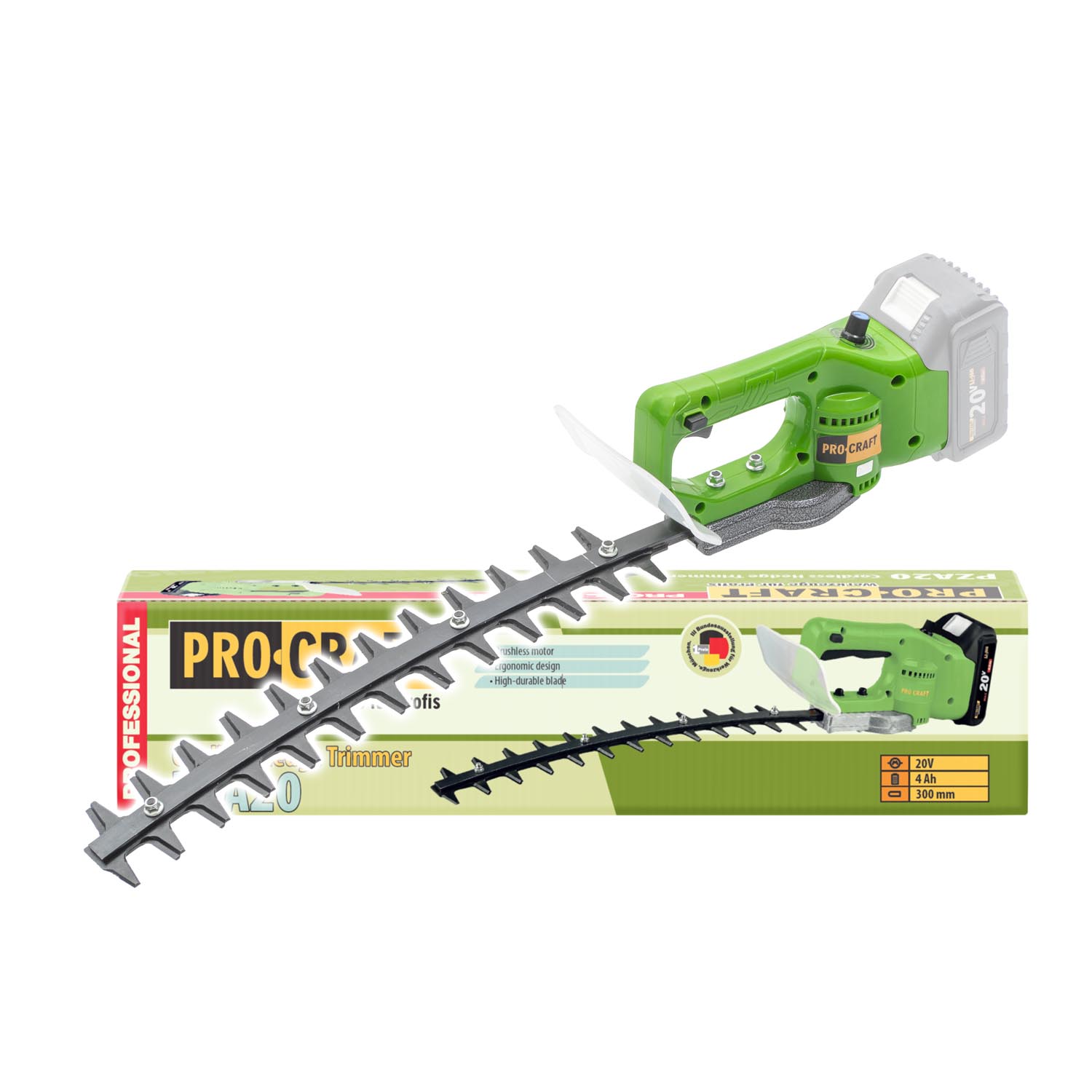 PROCRAFT PZA20 Акумулаторен храсторез 20V, 300мм, безчетков, (body)