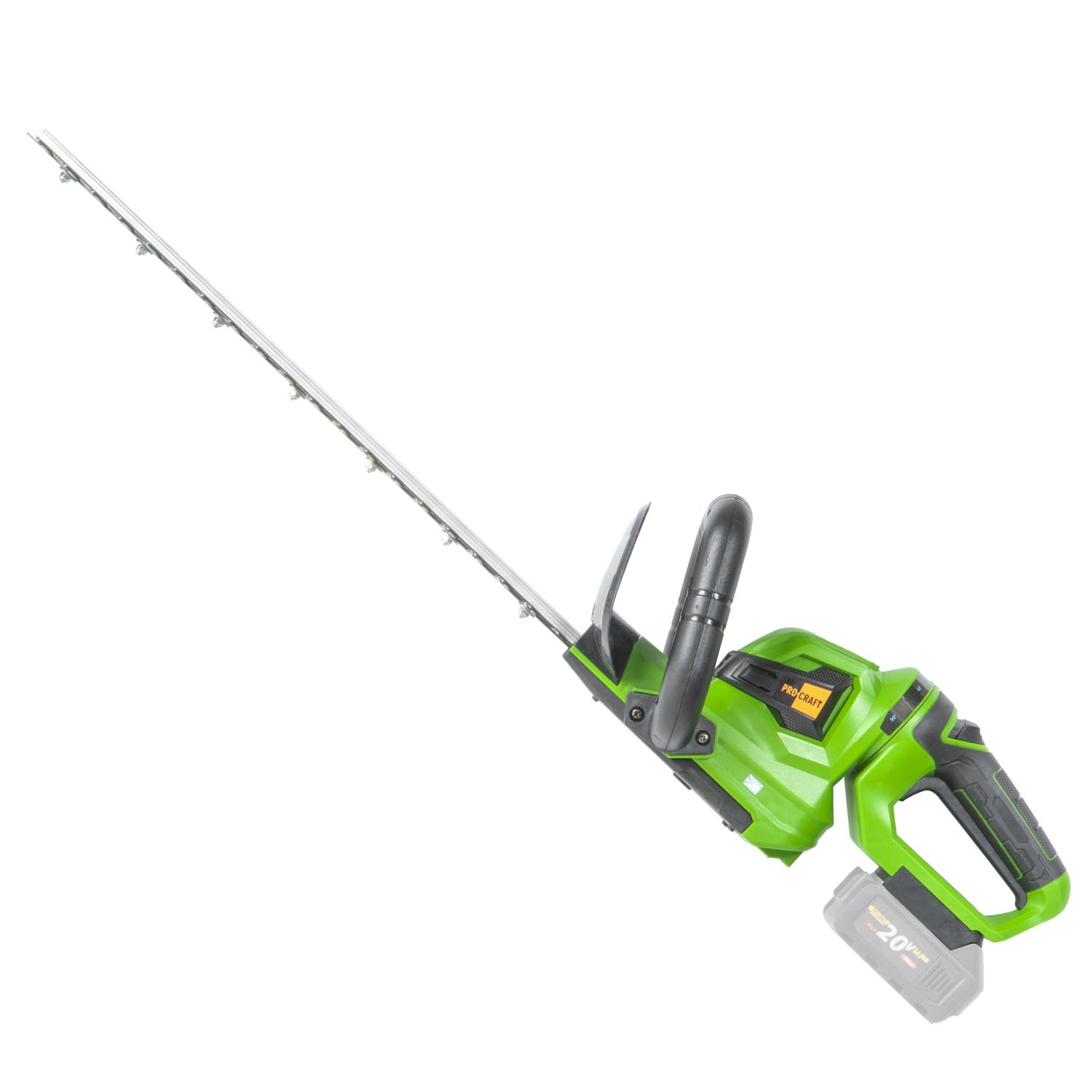 PZA22 Procraft Акумулаторен безчетков храсторез, 20V, 56 см, въртяща се дръжка (body – без батерии и зарядно)