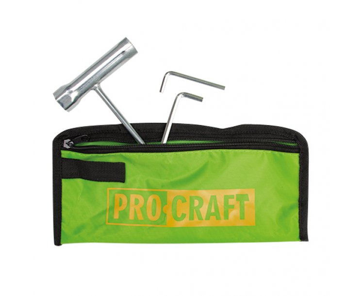 PROCRAFT T4200 Професионален двутактов бензинов тример с три ножа, автоматична тримерна глава и корда, самар, 28мм Ø прът, 42,7 куб/см / 1250 W / 9000 об./мин.