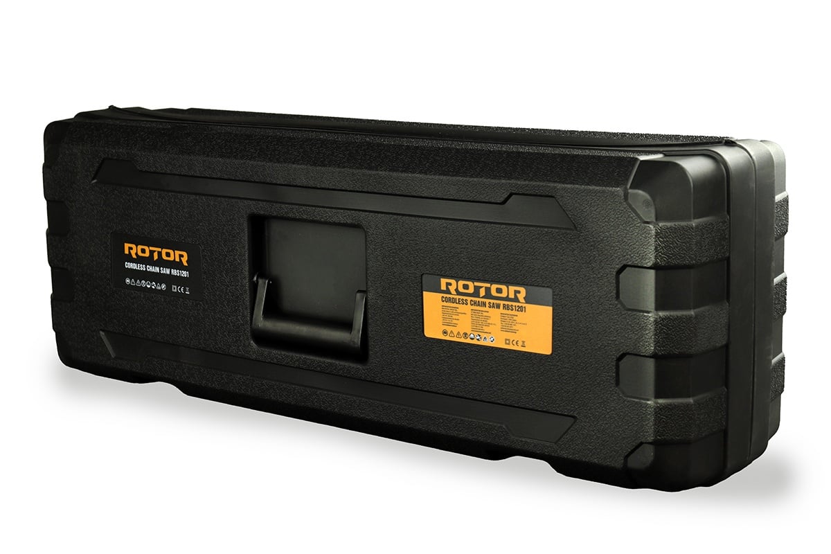 ROTOR RBS1201 Акумулаторен верижен трион, 14″/36 см, 20V/3Ah, комплект 1 батерия и зарядно