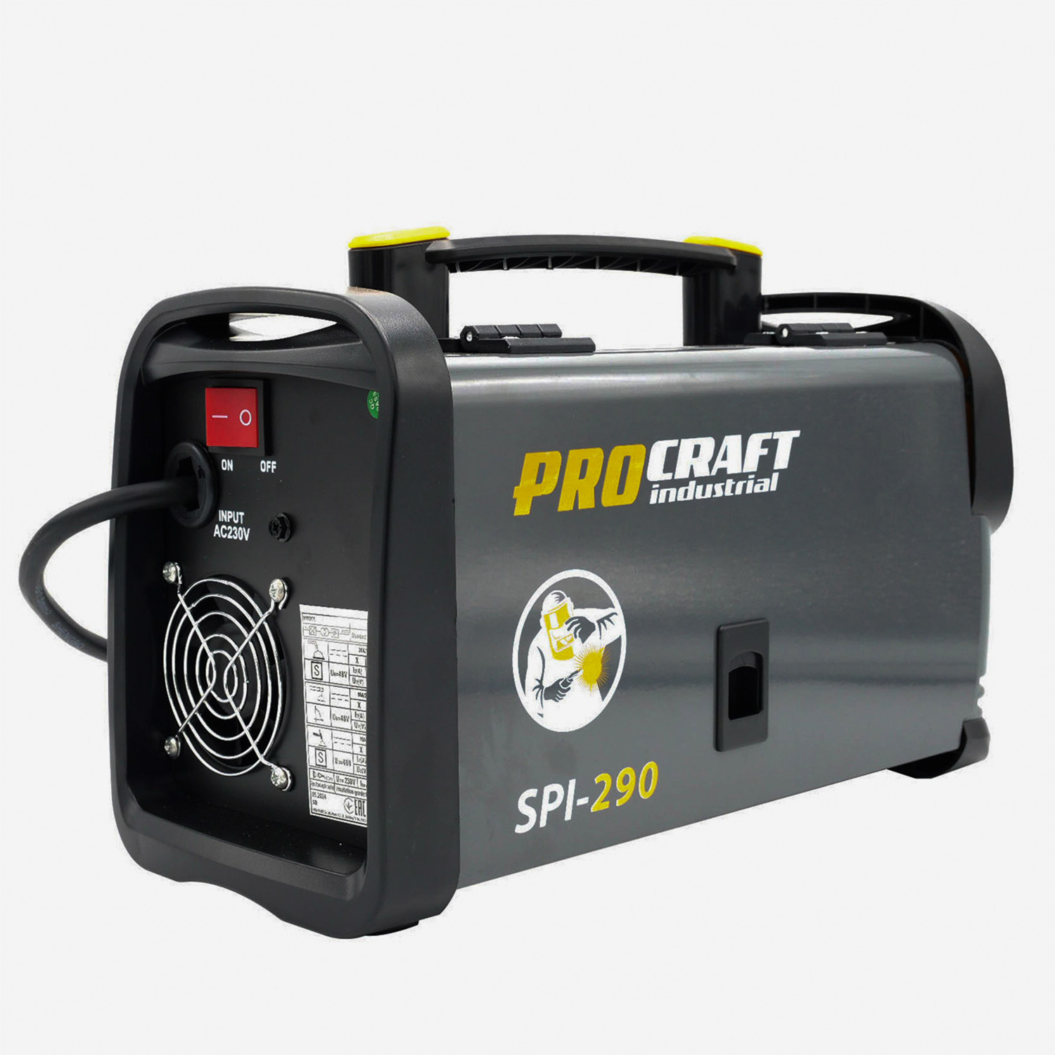 PROCRAFT SPI-290 Инверторен електрожен с телоподаващо устройство 2 в 1, 130 A, 1 кг, MMA, TIG lift, за плюсова тел