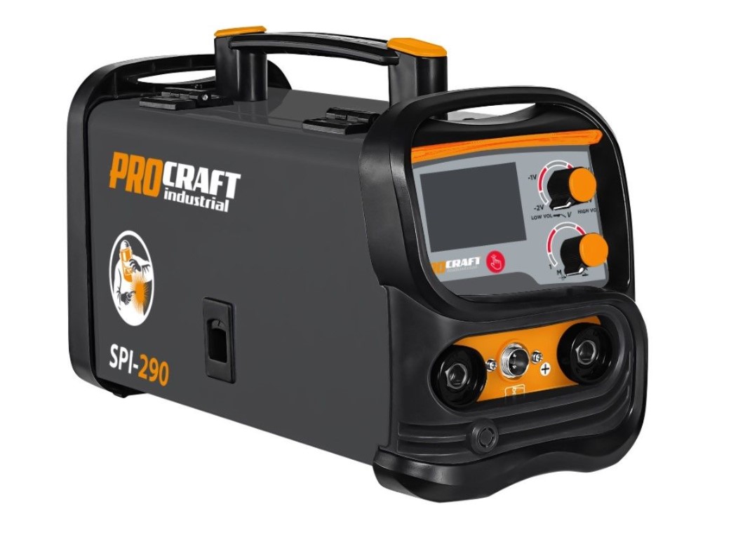 PROCRAFT SPI-290 Инверторен електрожен с телоподаващо устройство 2 в 1, 130 A, 1 кг, MMA, TIG lift, за плюсова тел
