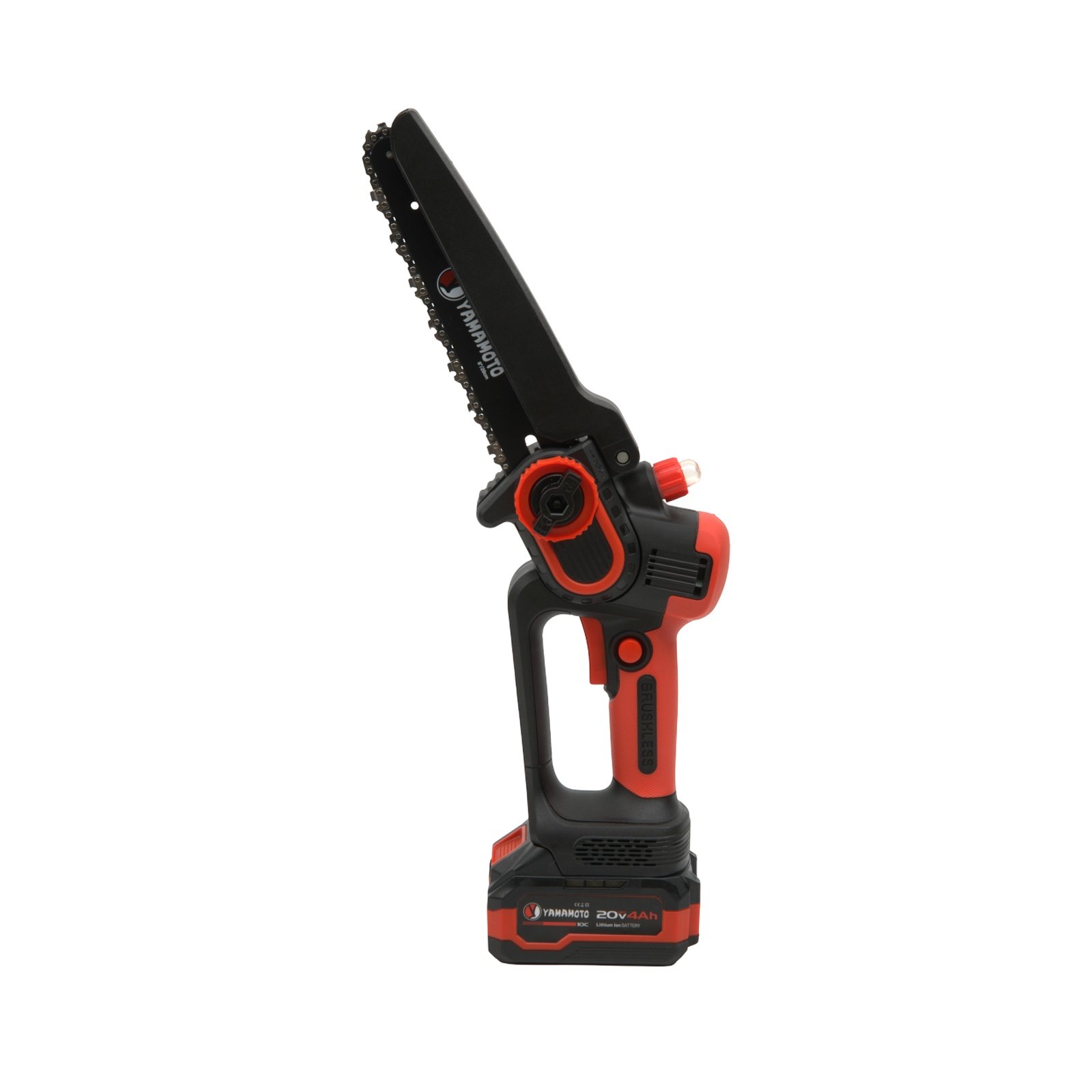 YAMAMOTO YBS-84 Верижен трион 8″/20см, 4500 об./мин, 20V с една батерия 20V/4Ah, зарядно, куфар