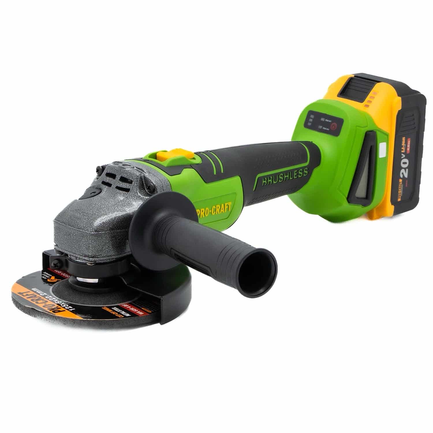 PROCRAFT PWA216 Безчетков акумулаторен ъглошлайф, 21 V, 2 батерии 4 Ah (set)