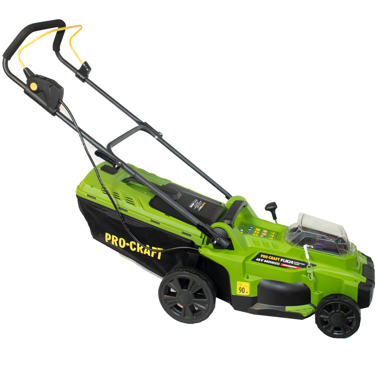 Procraft PLM20 Акумулаторна безчеткова косачка 20V(2x4Ah), ширина на косене 370 мм(body – без батерии и зарядно)