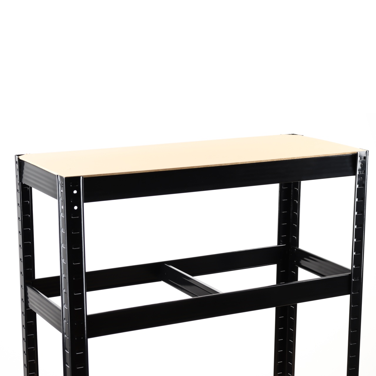 Стелаж черен, 5 рафта MDF, 90Wx45Dx180H см, 175 кг/рафт, без винтове ROTOR