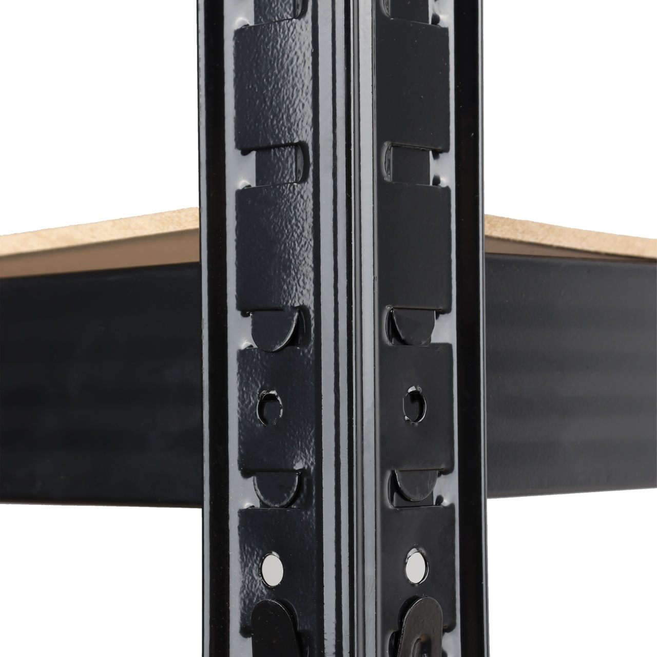 Стелаж черен, 5 рафта MDF, 90Wx45Dx180H см, 175 кг/рафт, без винтове ROTOR